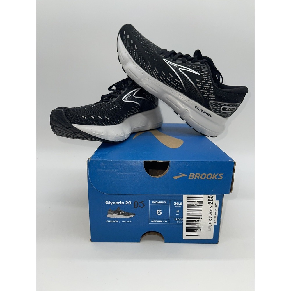 Tried On Brooks Womens Glycerin 20 1203691B059 Black Running Sneakers Size 6 B